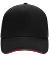 B15C Beechfield Ultimte Sandwich Peak Cap Black / Classic Red colour image